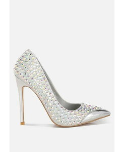 �����h�����O ���f�B�[�X �V���[�Y �p���v�X London Rag Super Fan Diamante Embellished Stiletto Pumps Silver �V���o�[