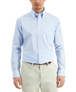 yz Nu[ Y Vc gbvX Men's Regular Fit Mini Gingham Dress Shirt Created for Macy's Light Blue