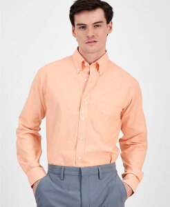 yz Nu[ Y Vc gbvX Men's Regular Fit Pinpoint Dress Shirt Created for Macy's Persimmon