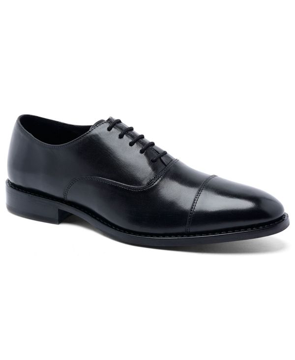 アンソニー ヴィア メンズ オックスフォード シューズ Men's Clinton Cap-Toe Oxford Goodyear Dress Shoes Black