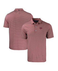 Jb^[AhobN Y gbvX |Vc Cutter & Buck Men's Maroon Texas A M Aggies Forge Eco Double Stripe Stretch Polo Maroon }[
