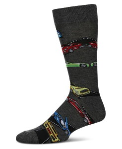 �����C �����Y �A���_�[�E�F�A �C�� MeMoi Men's Cars Crew Socks Charcoal heather �`���R�[��