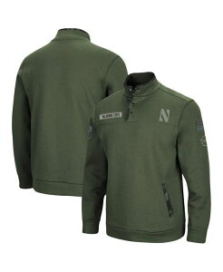 RVA Y AE^[ WPbgEu] WPbg Colosseum Men's Olive Northwestern Wildcats OHT Military-Inspired Appreciation Digital Camo Quarter-Snap Jacket Olive I[u