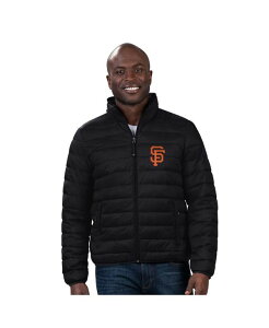 J[ oNX Y AE^[ WPbgEu] WPbg G-III Sports by Carl Banks Men's Black San Francisco Giants Packable Neck Pillow Full-Zip Puffer Jacket Black ubN