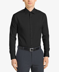 �J���o���N���C�� �����Y �g�b�v�X �V���c �X�����t�B�b�g Calvin Klein Men's Non-Iron Performance Herringbone Dress Shirt Classic & Slim Fit Black �u���b�N