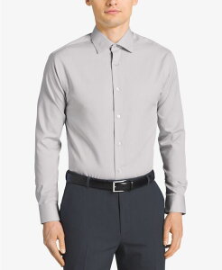 �J���o���N���C�� �����Y �g�b�v�X �V���c �X�����t�B�b�g Calvin Klein Men's Non-Iron Performance Herringbone Dress Shirt Classic & Slim Fit Smoke �X���[�N