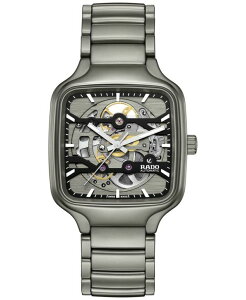 h fB[X ANZT[ rv Rado Unisex Swiss Automatic True Square Skeleton Gray Ceramic Bracelet Watch 38mm Gray O[