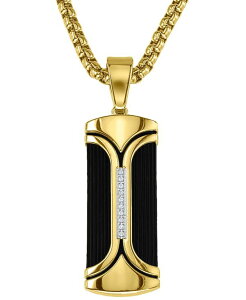 GXN@CA Y ANZT[ lbNXE`[J[Ey_ggbv Esquire Men's Jewelry Diamond Accent Dog Tag 22" Pendant Necklace Gold-Tone