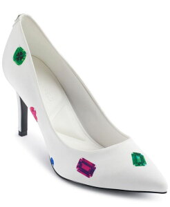 �J�[�� ���K�[�t�F���h ���f�B�[�X �V���[�Y �p���v�X KARL LAGERFELD PARIS Women's Royale Jewels High Pumps White Multi �z���C�g