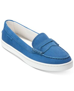 R[n[ fB[X V[Y pvX [t@[ Cole Haan Women's Nantucket Penny Loafer Flats Dutch Blue Suede White zCg