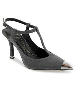 �P�l�X�R�[�� ���f�B�[�X �V���[�Y �p���v�X �L���b�v Kenneth Cole New York Women's Romi Cap Toe T-Strap Pumps Dark Grey Suede �O���[