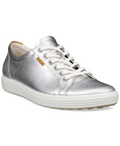 yz GR[ fB[X Xj[J[ V[Y Soft 7 Leather Lace-Up Casual Sneakers Metallic Silver