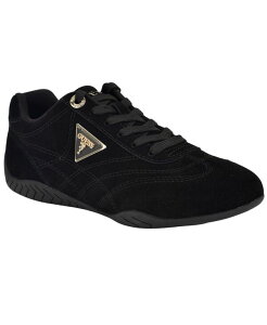 QX fB[X V[Y Xj[J[ XG[h [X GUESS Women's Gabiey Low Profile Suede Lace-Up Sneakers Black Suede ubN