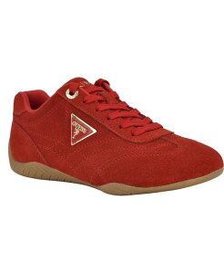 QX fB[X V[Y Xj[J[ XG[h [X GUESS Women's Gabiey Low Profile Suede Lace-Up Sneakers Red Suede bh