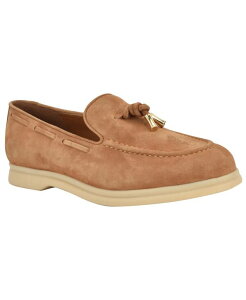 QX fB[X V[Y pvX XG[h [X [t@[ GUESS Women's Aryana Interlaced Suede Slip-On Boat Loafers Camel Tan Suede ^