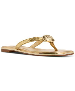�A���h ���f�B�[�X �V���[�Y �T���_�� ALDO Women's Conchiglia Seashell Flat Thong Sandals Metallic Gold �S�[���h