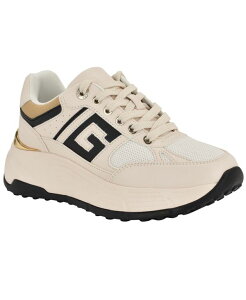 QX fB[X V[Y Xj[J[ vbgtH[ GUESS Women's Fonzi Chunky Platform Sneakers Ivory/Black AC{[