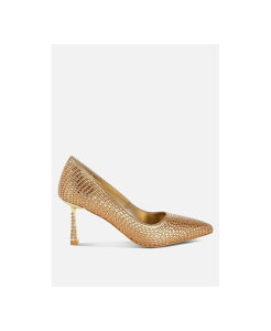 �����h�����O ���f�B�[�X �V���[�Y �p���v�X London Rag Benjamins Rhinestones Embellished Pumps Gold �S�[���h