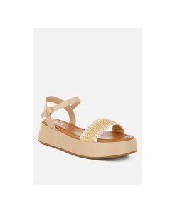yz hO fB[X pvX V[Y Anglong Raffia Flatform Sandals Beige