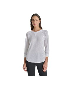�_�i �L������ �j���[���[�N ���f�B�[�X �g�b�v�X T�V���c �~�j �V���c DKNY Women's Mini Slub Waffle Three Quarter Sleeve T-Shirt White �z���C�g