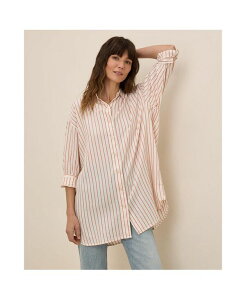 pNg fB[X gbvX Vc Rbg Pact Women's Cotton Sunset Lightweight Cotton Oversized Shirt Zuma stripe XgCv