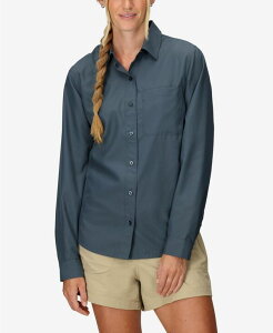 }[bg fB[X gbvX Vc Marmot Women's Air Exchange UPF 40 LS Classic Collar Shirt Thunderhea
