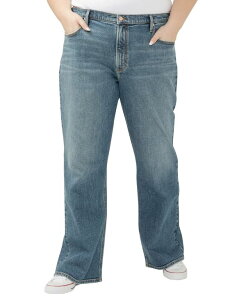 �V���o�[ �W�[���Y ���f�B�[�X �{�g���X �f�j���p���c �u�[�c�J�b�g �v���X�T�C�Y �u�[�c Silver Jeans Co. Plus Size Mid Rise Baggy Bootcut Jeans Acoustic