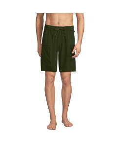 �����Y�G���h �����Y ���� �n�[�t�p���c�E�V���[�c �V���[�g�p���c Lands' End Men's 9 Inch Packable Cargo Swim Shorts Dark cilantro green �O���[��