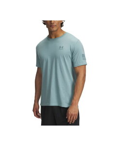 A_[A[}[ Y gbvX TVc Vc Serpentine / Jasper Blue Under Armour Men's Freedom Flag Logo T-Shirt