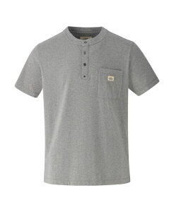 \Obh Y gbvX TVc Be[W Thorogood Men's Vintage Wash Short Sleeve Pocket Henley Medium light heather gray O[