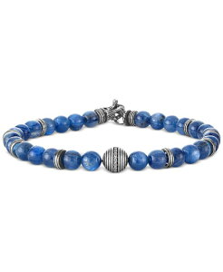 �G�X�N�@�C�A ���f�B�[�X �A�N�Z�T���[ �u���X���b�g�E�o���O���E�A���N���b�g Esquire Men's Jewelry Kyanite & Diamond (1/10 ct. t.w.) Bead Bracelet in Sterling Kyanite �V���o�[