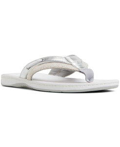 Xy[ fB[X V[Y T_ Sperry Women's Sable Fish Thong Slip-On Sandals Metallic Silver Vo[