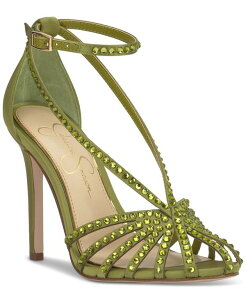 �W�F�V�J�V���v�\�� ���f�B�[�X �V���[�Y �p���v�X Jessica Simpson Women's Jittale Strappy Two-Piece Pumps Botanical Green Satin �O���[��