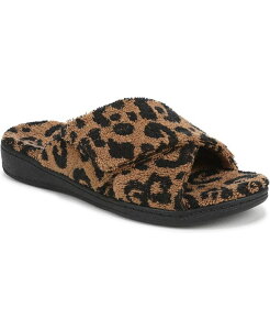 oCIjbN fB[X V[Y T_ Vionic Womens Relax II Open Toe Slippers Brown multi woven fabric uE