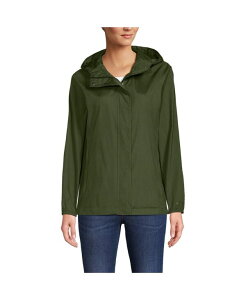 YGh fB[X AE^[ WPbgEu] WPbg Lands' End Women's Packable Water Resistant UPF 50 Windbreaker Jacket Dark cilantro green O[
