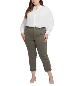 �G�k���C�f�B�[�W�F�C ���f�B�[�X �{�g���X �f�j���p���c �v���X�T�C�Y �W�[���Y NYDJ Plus Size Margot Girlfriend Pull On Jeans Vine Leaf