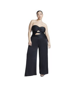 GNC fB[X gbvX WvX[c JbgAEg vXTCY ELOQUII Plus Size Twist Detail Jumpsuit With Cutout Black onyx ubN
