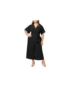 Li fB[X gbvX WvX[c ChbO vXTCY Nbvh Kiyonna Plus Size Evelyn Cropped Wide Leg Jumpsuit Black noir ubN
