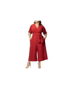 Li fB[X gbvX WvX[c ChbO vXTCY Nbvh Kiyonna Plus Size Evelyn Cropped Wide Leg Jumpsuit Paprika