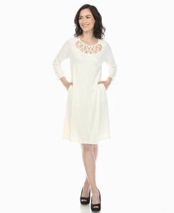 �z���C�g�}�[�N ���f�B�[�X �g�b�v�X �����s�[�X A ���C�� White Mark Women's Criss Cross Neckline A-line Dress White �z���C�g