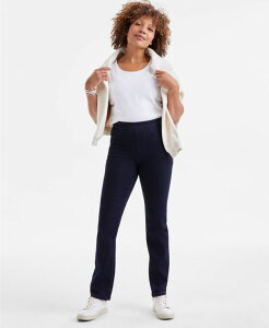 �X�^�C���A���h�R�[ ���f�B�[�X �{�g���X �f�j���p���c �v�` �W�[���Y Style & Co Petite Mid-Rise Pull-On Straight-Leg Jeans Rinse