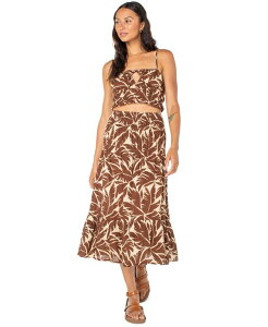 ���L�V�[ ���f�B�[�X �g�b�v�X �V���c �e�B�A�[�h �N���b�v�h Roxy Juniors' Sunset Mist Tiered Cropped Camisole Top Parchment