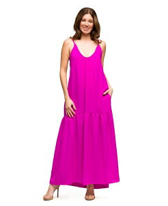 24 �Z�u���R���t�H�[�g ���f�B�[�X �g�b�v�X �����s�[�X �}�L�V�����s�[�X �}�L�V 24seven Comfort Apparel Women's Lightweight Spaghetti Strap Pocket Maxi Dress Magenta �}�[���^