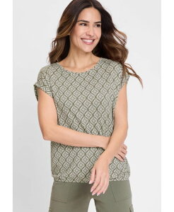 �I���Z�� ���f�B�[�X �g�b�v�X �V���c T�V���c �m�[�X���[�u Olsen Women's Sleeveless Ornamental T-Shirt Olive �I���[�u