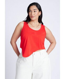 �G���N�C ���f�B�[�X �g�b�v�X �V���c �v���X�T�C�Y ELOQUII Plus Size Asym Hem Tank High risk red ���b�h