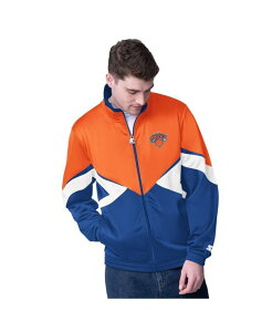 X^[^[ Y AE^[ WPbgEu] WPbg Starter Men's Orange/Blue New York Knicks Rush Applique Full-Zip Track Jacket Orange Blue u[