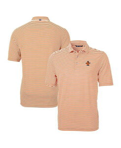 Jb^[AhobN Y gbvX |Vc Cutter & Buck Men's Vault DryTec Virtue Eco Pique Stripe Polo Orange IW