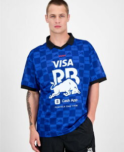 �q���[�S�{�X �����Y �g�b�v�X �|���V���c ���S �O���t�B�b�N Hugo Boss Men's Fanwear Oversized Short Sleeve Open-Collar Check Logo Graphic Polo Shirt Med Blue �u���[