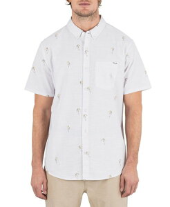 �n�[���[ �����Y �g�b�v�X �V���c �v�����g Hurley Men's One and Only Stretch Print Short Sleeve Shirt White 2 �z���C�g