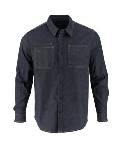 \Obh Y gbvX Vc Be[W fj Thorogood Men's Vintage Stretch Denim Long Sleeve Button Up Shirt Raw dark blue denim fj